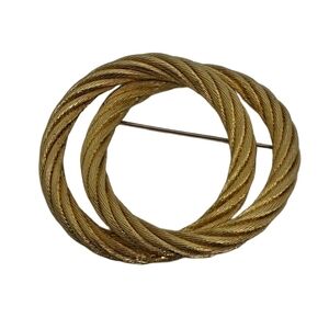 VTG 80s Christian Dior Twisted Rope Interlocking Oval Brooch 👑